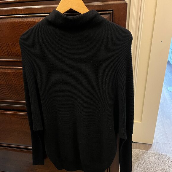 AllSaints Ridley Funnel Neck Wool & Cashmere Sweater in Black - Picture 4 of 8